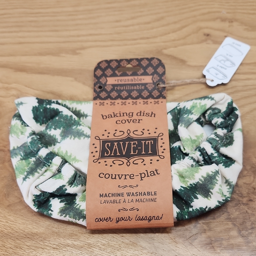 Save-It Green and White Reusable Baking Dish Cover Now Designs Woods